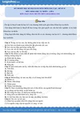 Đề thi học kì 1 KHTN 6 Chân trời sáng tạo - Đề số 15